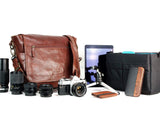 4V Design Simo | Leather Camera Messenger Bag