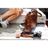 4V Design Anna Leather Camera Purse Bag